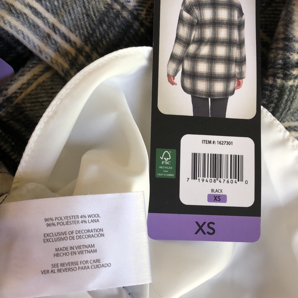 Banana Republic Oversized Ladies' Button Down Plaid Flannel Shirt Jacket Size XS - Picture 11 of 12